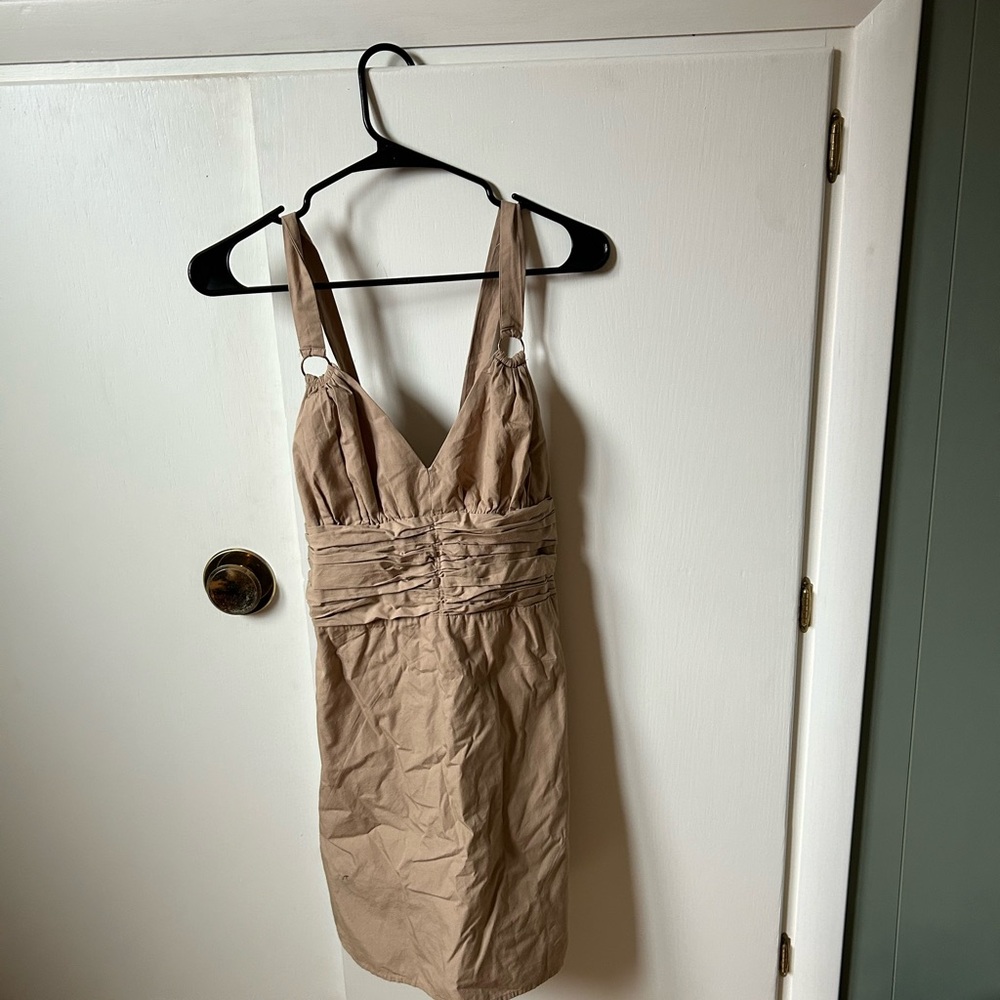 Anthropologie Tan Mini Dress